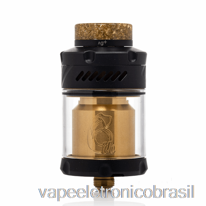 Vape Recarregável Hellvape Dead Rabbit V3 25mm Rta [6th Anni] Ouro Preto